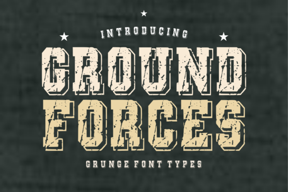 Ground Forces: The Distressed Military & Varsity Font