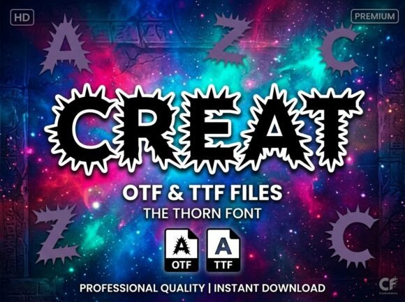 Unleash Cosmic Edge with Creat: The Thorn Font